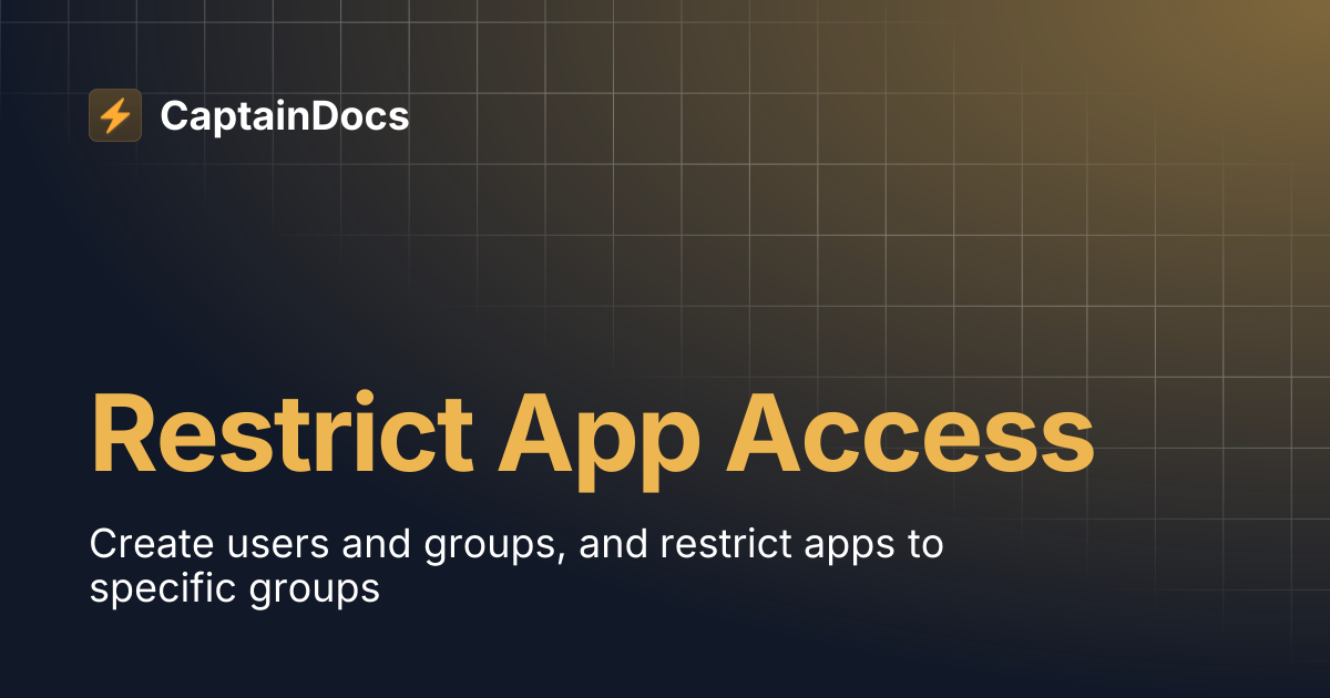 Restrict App Access | CaptainDocs